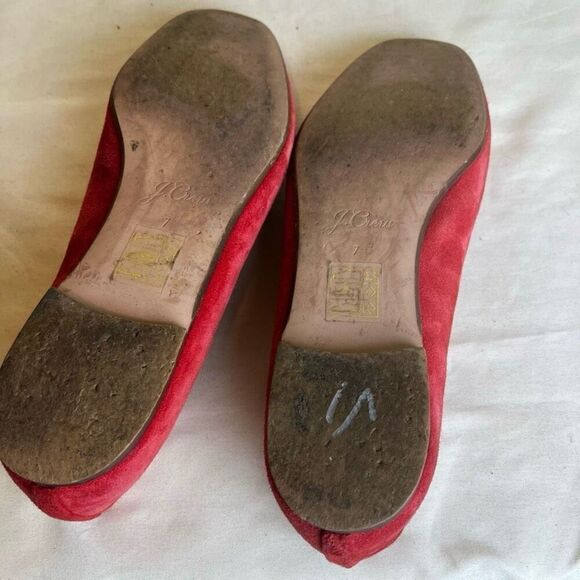 J. Crew Red Suede Cecile Smoking Slippers Women's Size 7 Minimalist Flats - Picture 7 of 8
